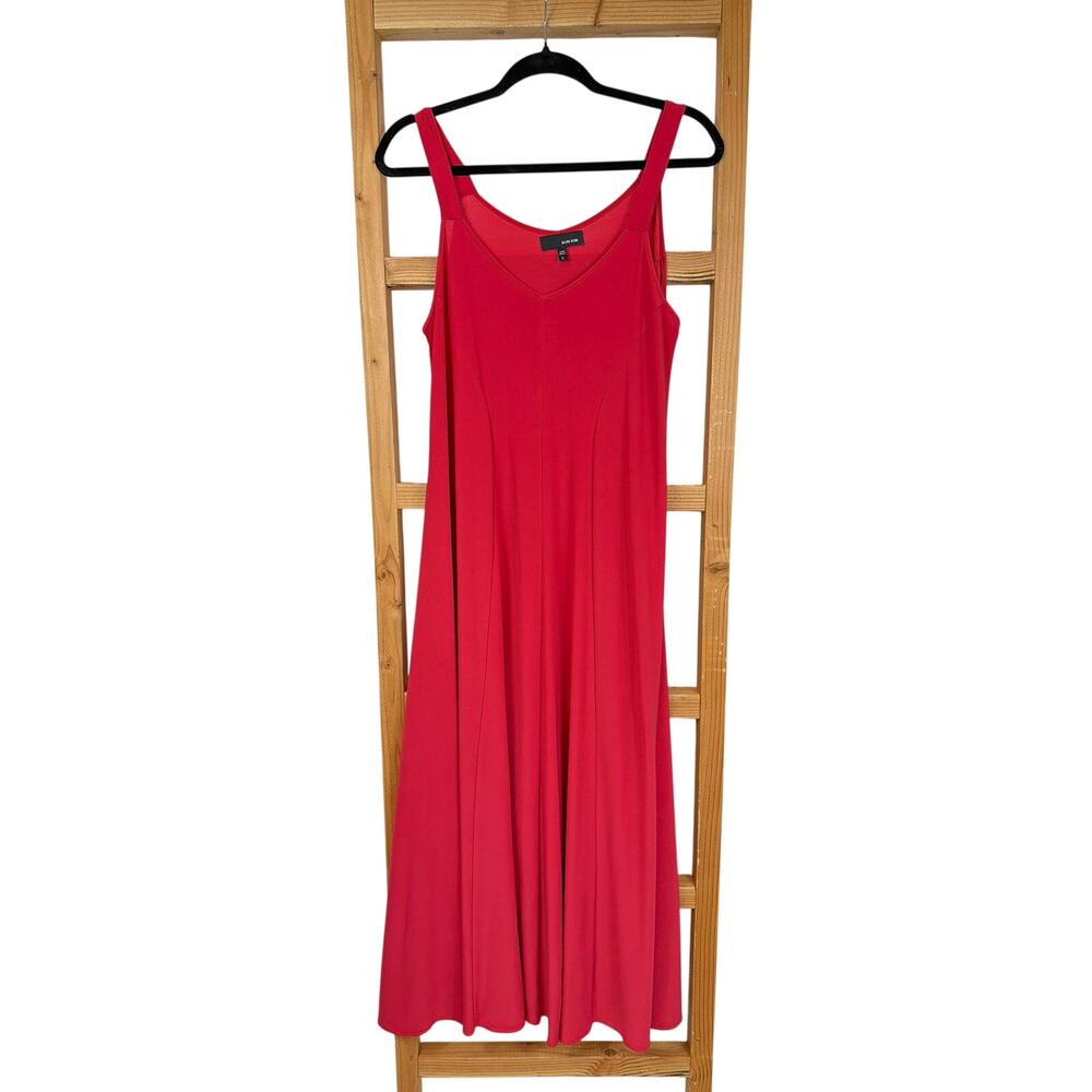 Sun Kim Comfy USA Bright Pink Sleeveless V Neck Maxi Dress Size L Made in USA